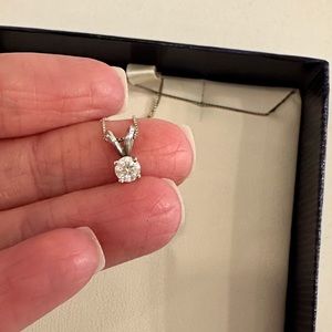 Ben Moss Solitare Diamond Necklace on White Gold Chain